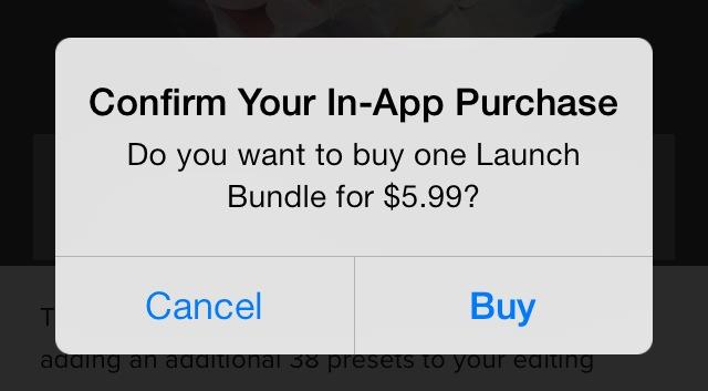 In-app purchases have a clear call to action