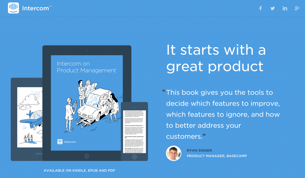 To attract more subscribers, Intercom developed a free ebook